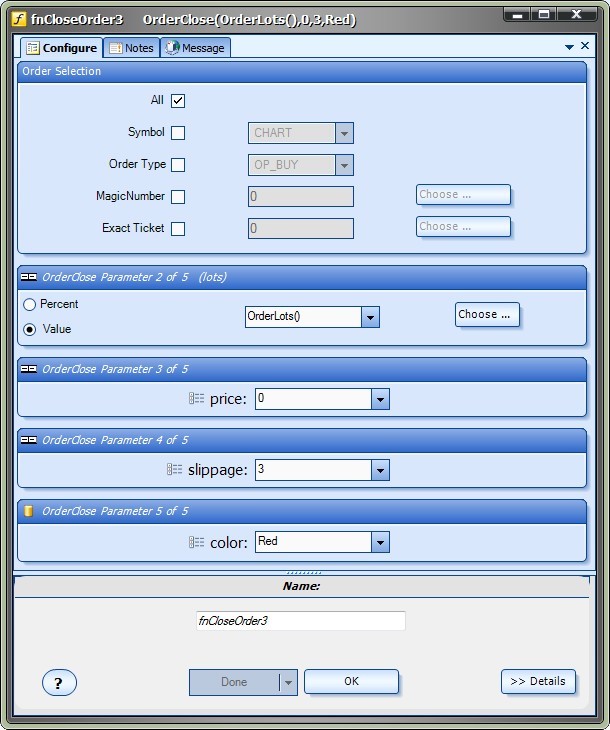 MQL OrderClose Function Parameters