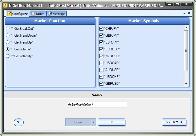 VTS MT4 Plug-in Market Score fnGetBestMarket Function